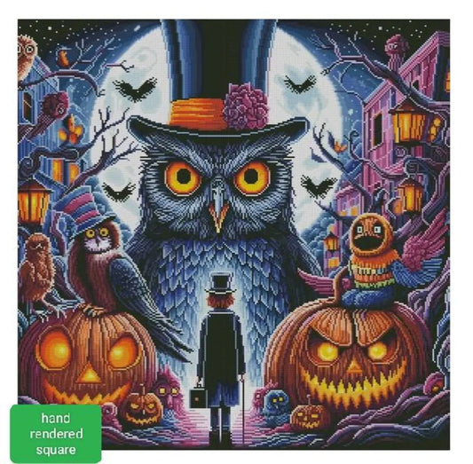Midnight Owl Manor – Diamond Painting (70×70 cm)