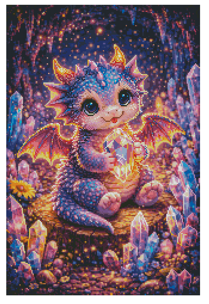 Crystal Guardian Dragon – Diamond Painting (40×60 cm)