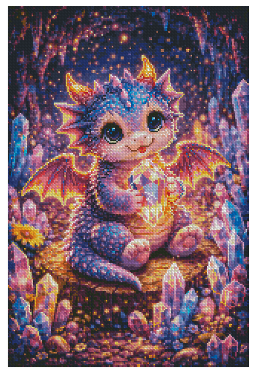 Crystal Guardian Dragon – Diamond Painting (40×60 cm)