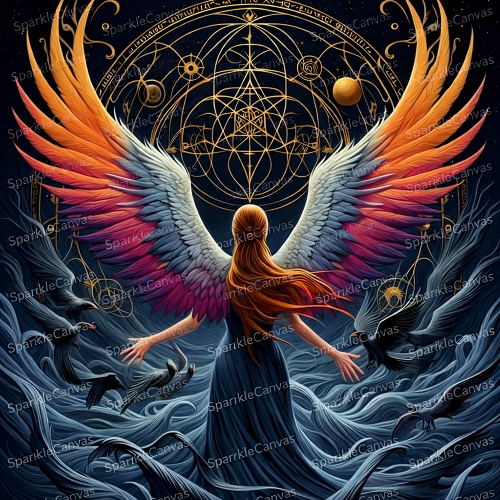 Ascension des ailes célestes – Peinture diamant (70×70 cm)
