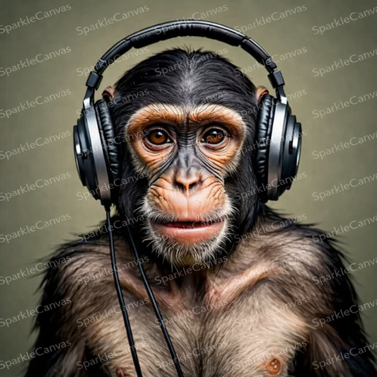 Monkey Beats – Diamond Painting (40×40 cm)