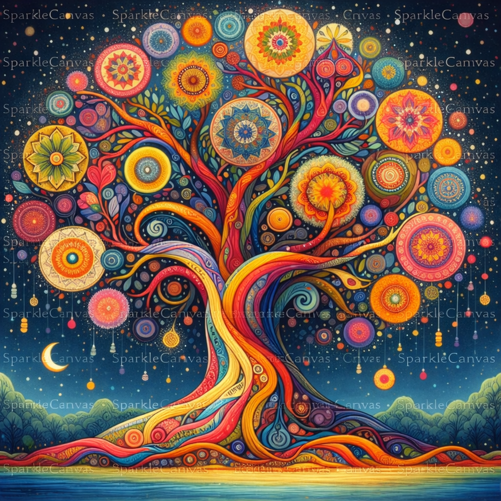 Tree of Harmony – Diamond Painting (60×60 cm)